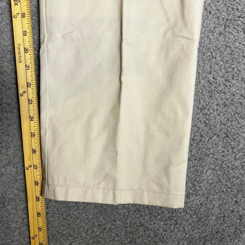 St Johns Chino Pants Mens 38x29 Khaki Beige Classic Fit Flat Front Business NEW - Picture 6 of 10